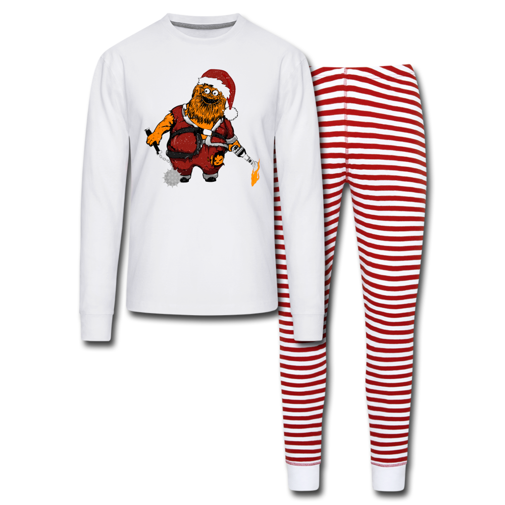 War On Christmas Pajama Set - white/red stripe